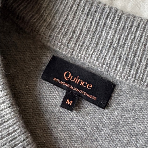 Quince Mongolian Cashmere Oversized Crewneck Heather Grey Sweater - Picture 9 of 12
